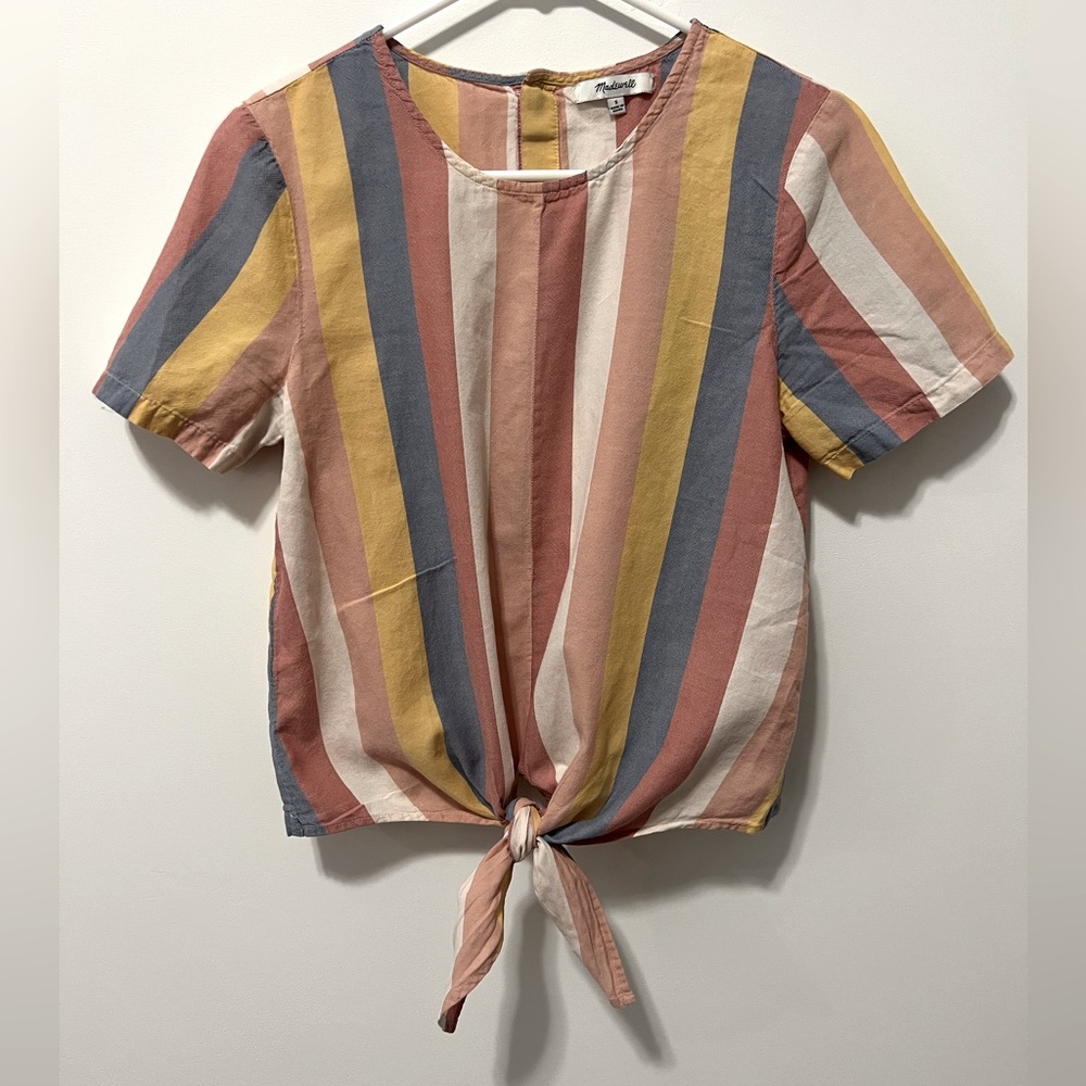 Madewell Pastel Striped Blouse Size S